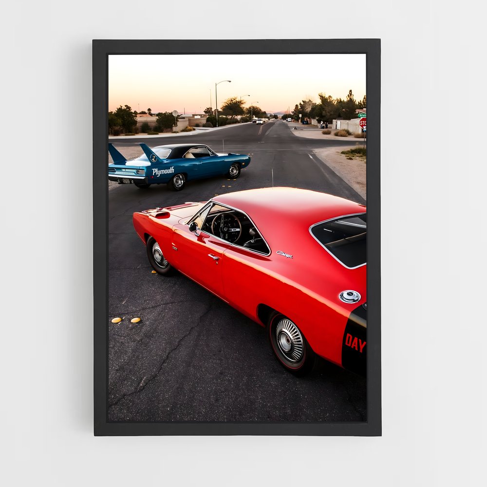 Poster Daytona Rouge – affiche Dodge (vue 2)